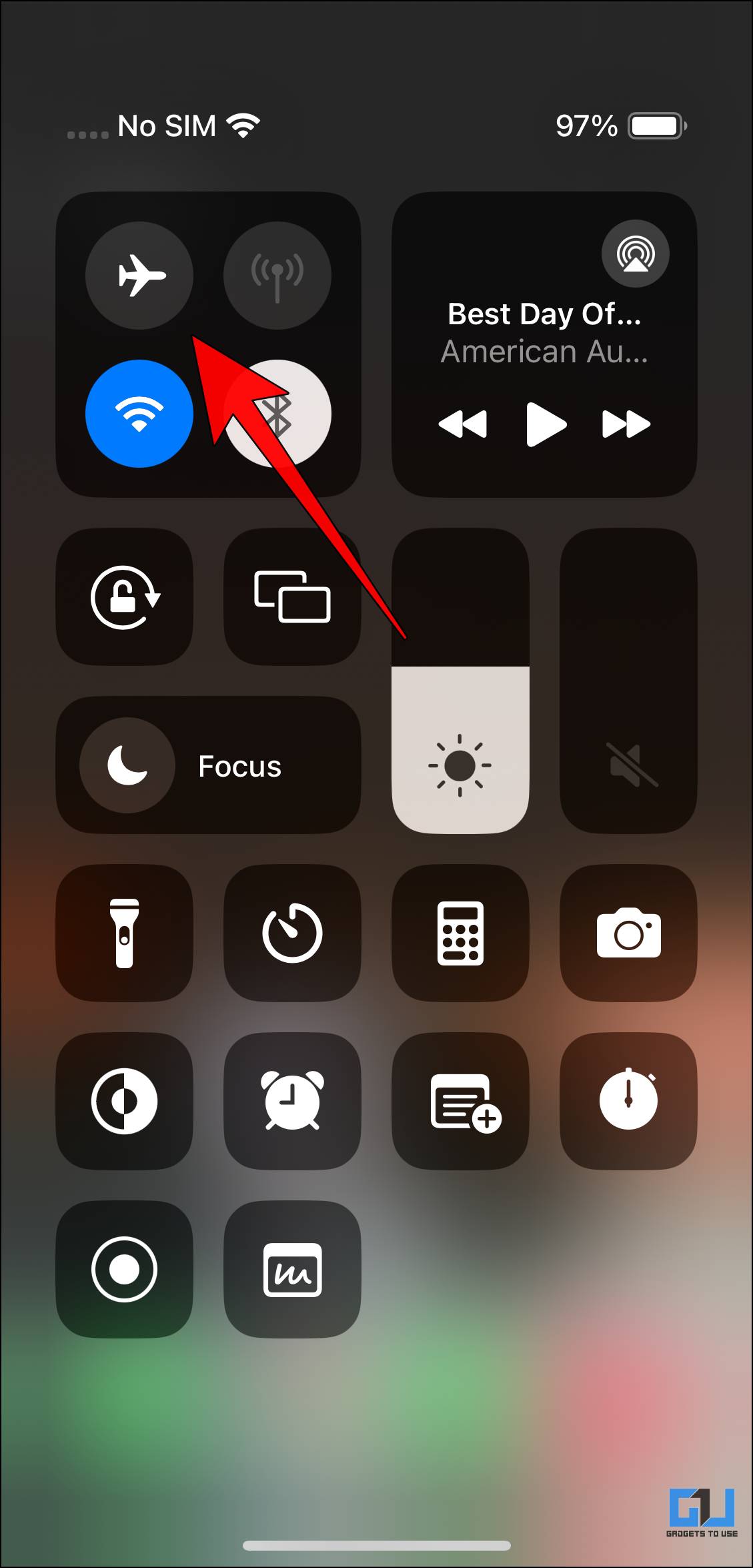 Tap on the Toggle for Airplane Mode