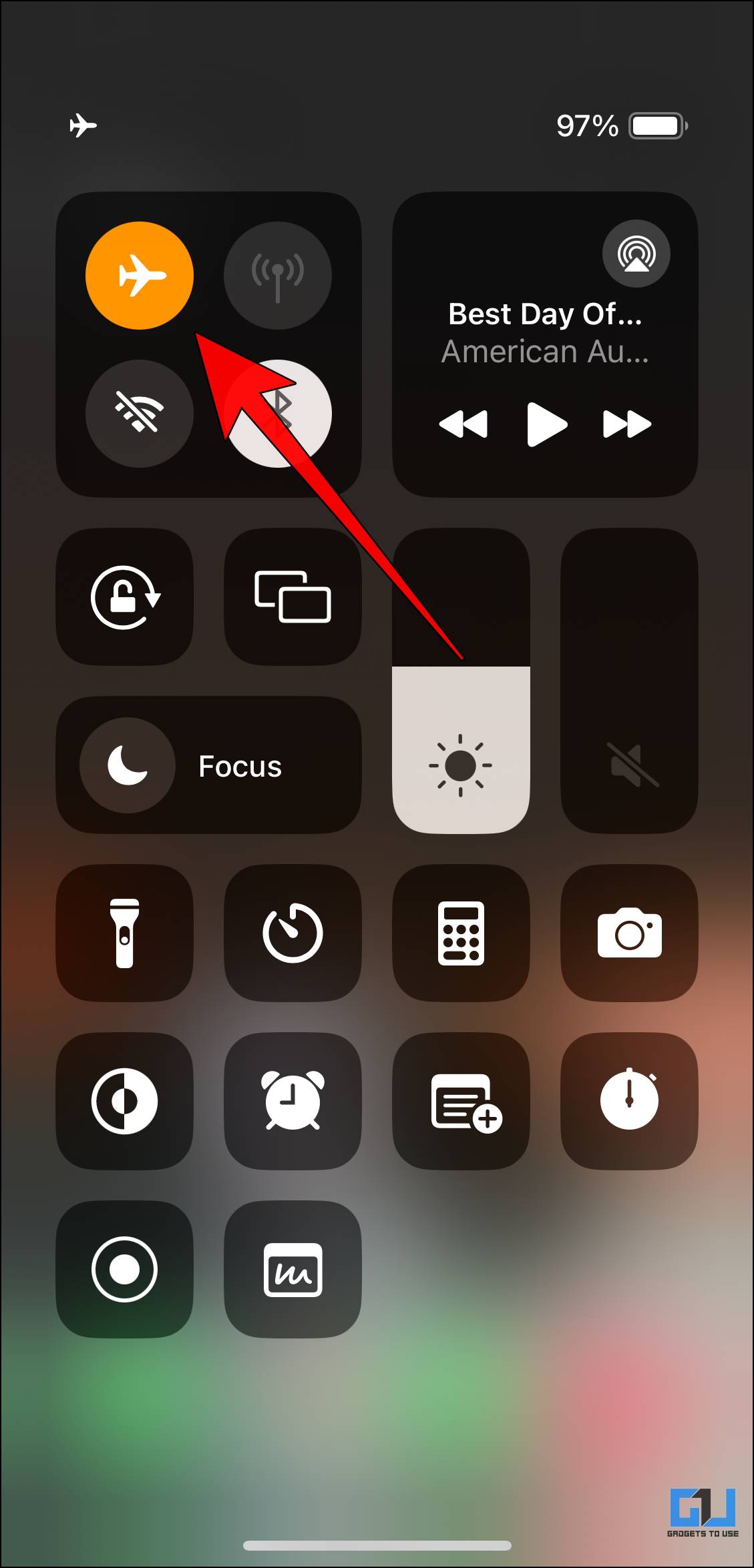 Tap Again on Airplane Toggle to Disable Airplane Mode