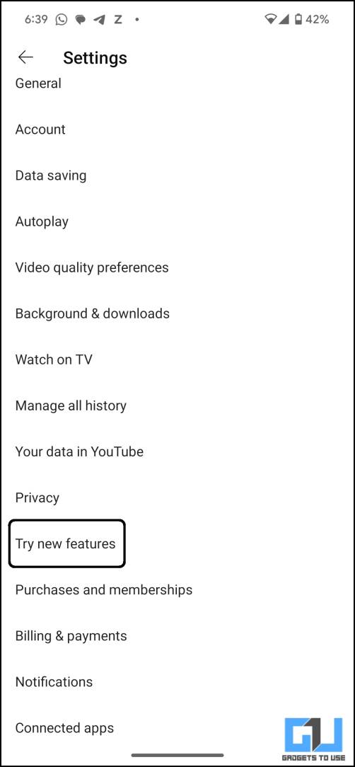 youtube experimental features ios