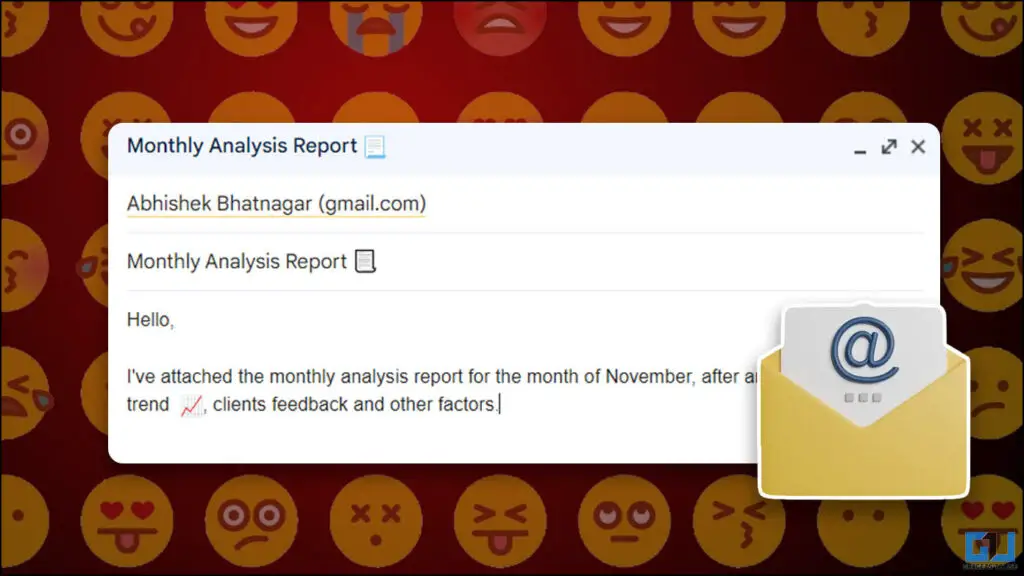 Add emoji in email bod and subject in Gmail