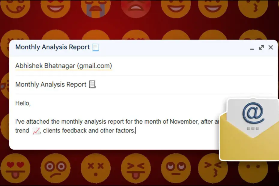 Add emoji in email bod and subject in Gmail