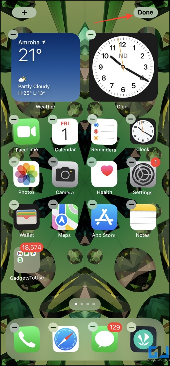 Place the widget on home screen