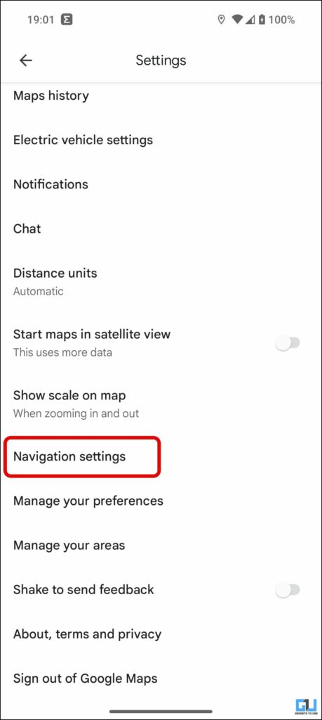 Go to Navigation Settings