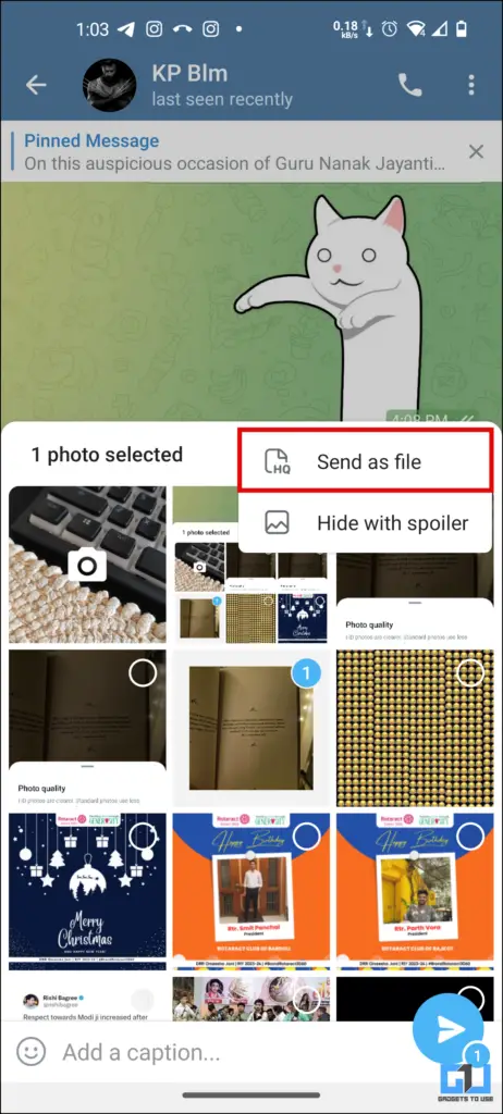 Select Send as a File