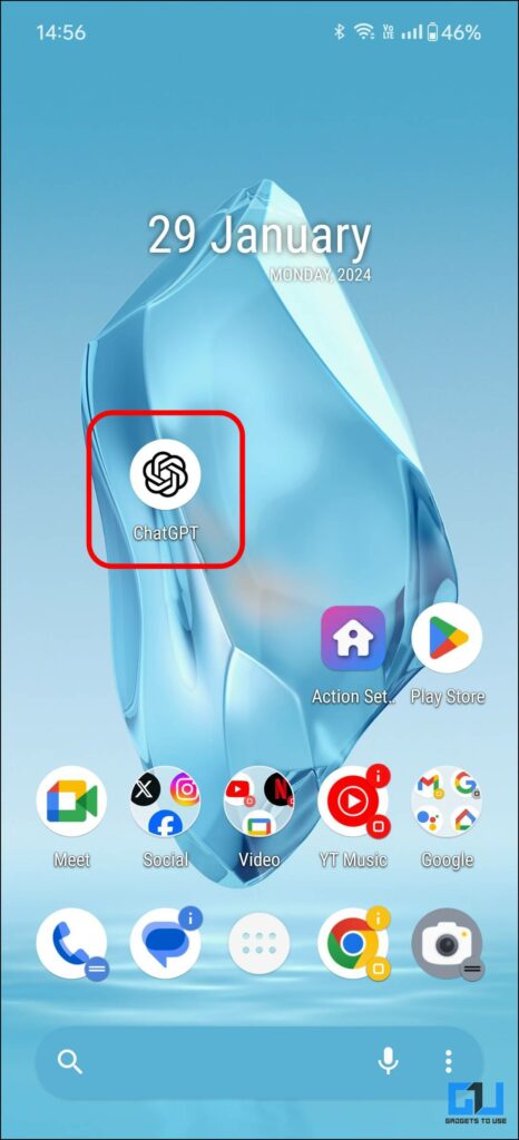 ChatGPT app shortcut on home screen