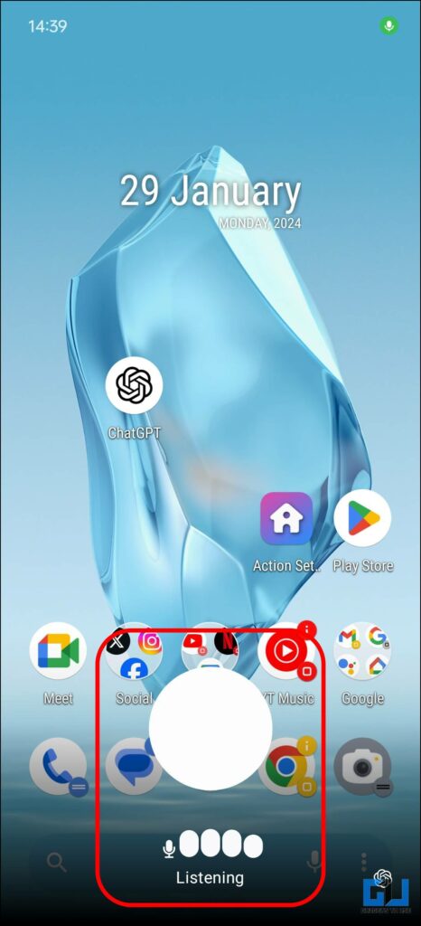 ChatGPT voice chat on Android home screen using Action launcher
