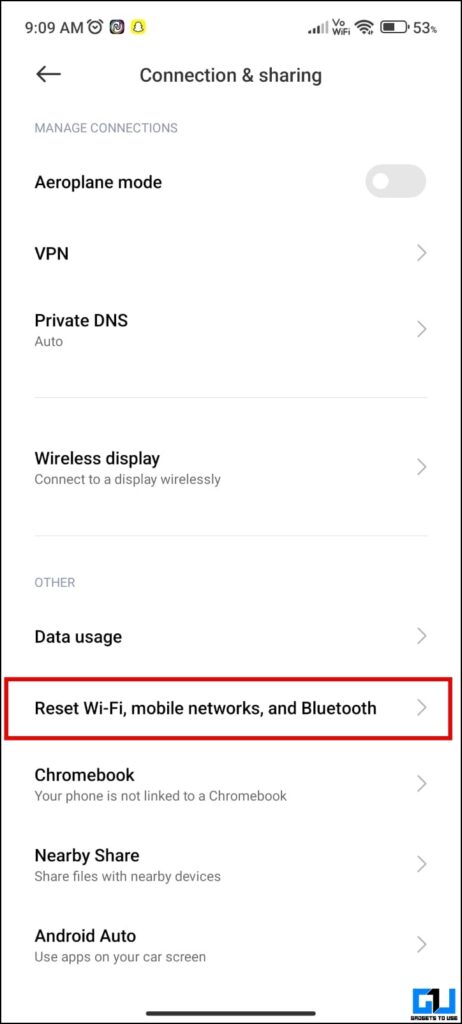 Reset Wi-Fi, mobile network, and Bluetooth option on MIUI or HyperOS
