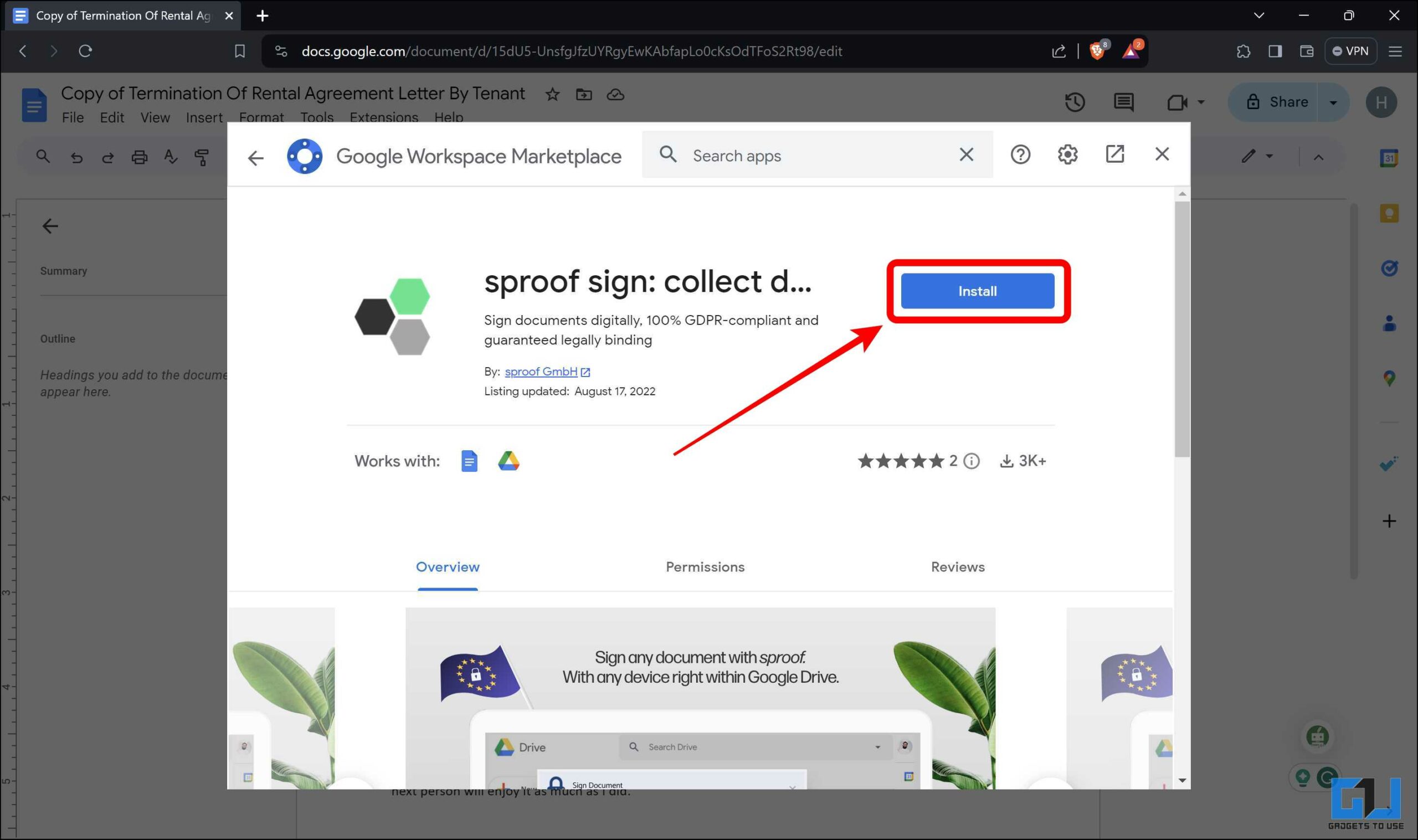 Add Sproof Sign add on for eSignature