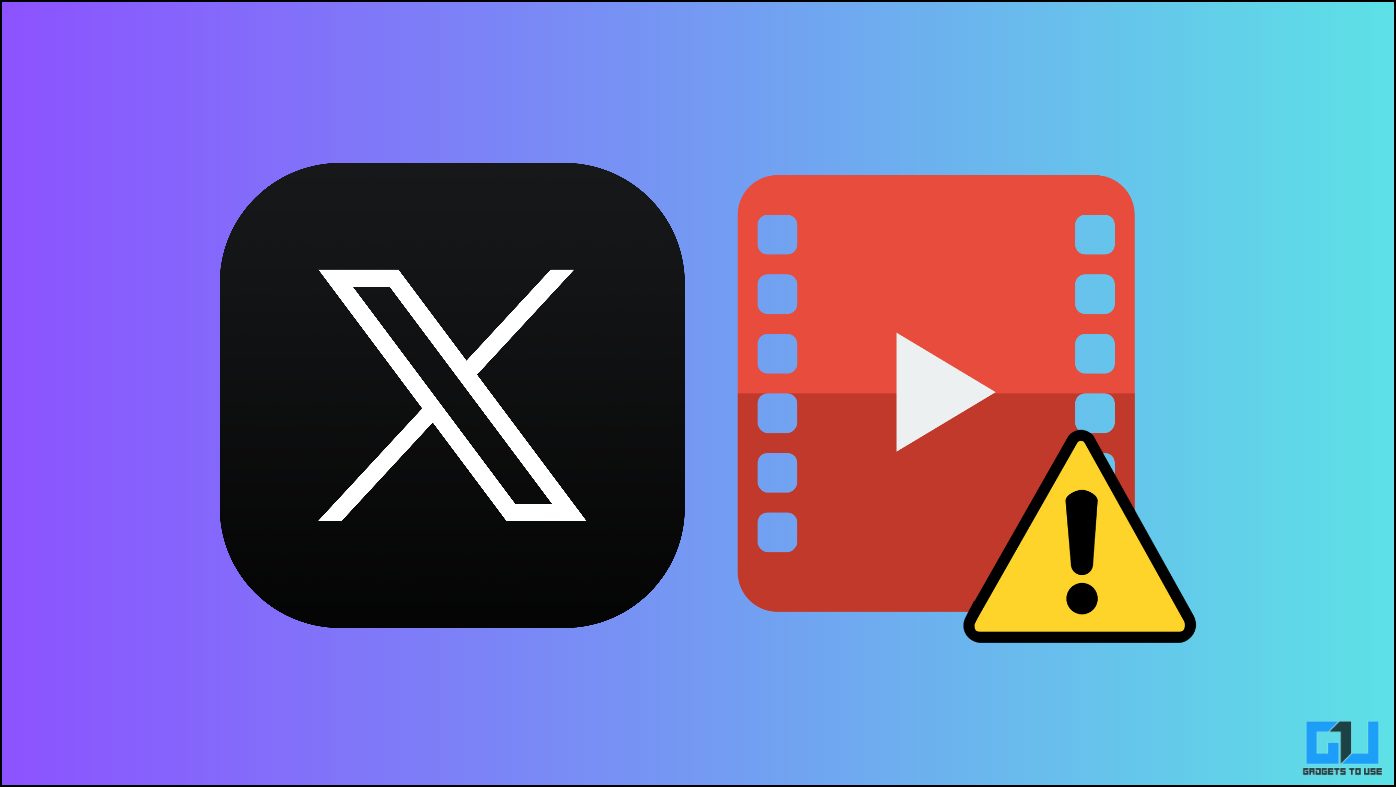 X Logo and a video error icon
