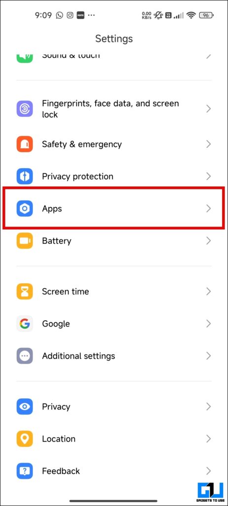 App Settings on a Xiaomi phone