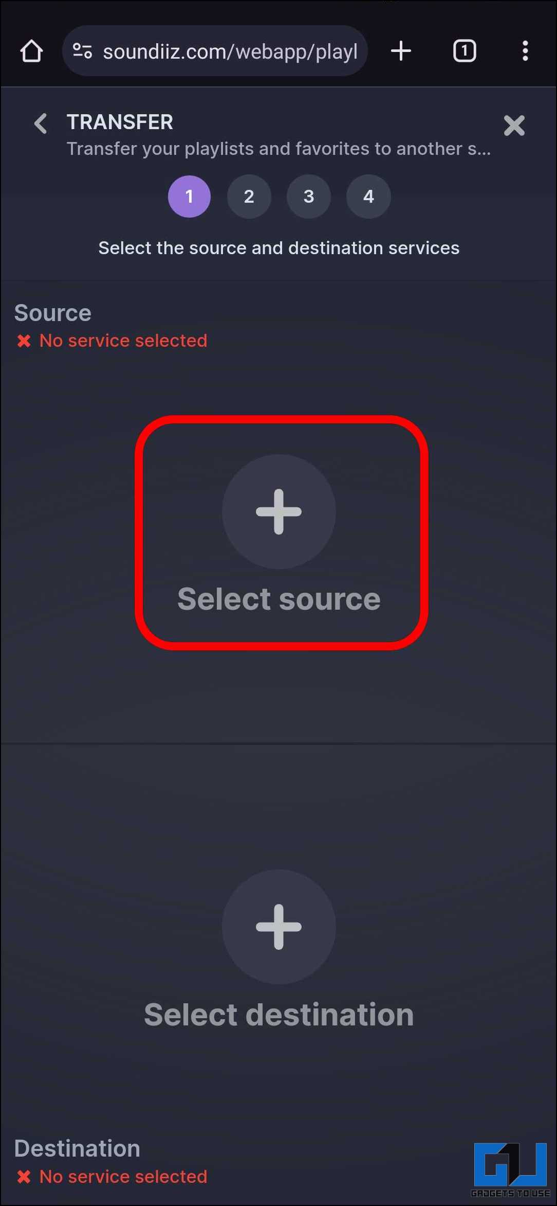 Select Source platform