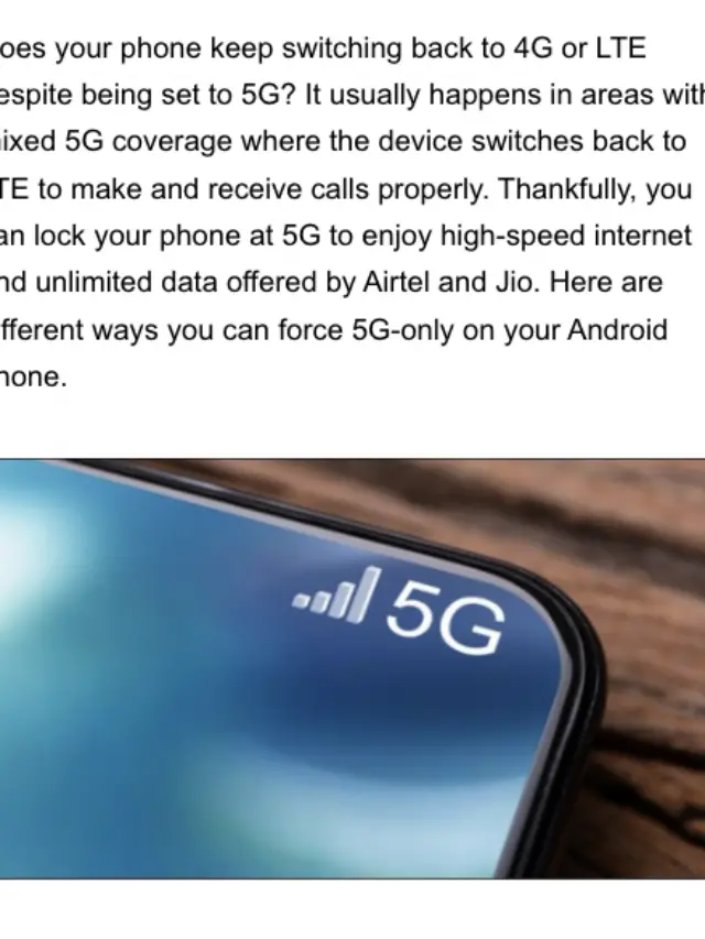 Force “5G Only” on Your Android Phone