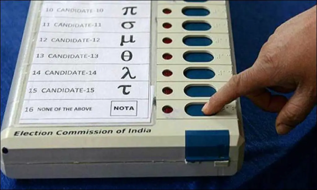 EVM machine to cast vote in elections.