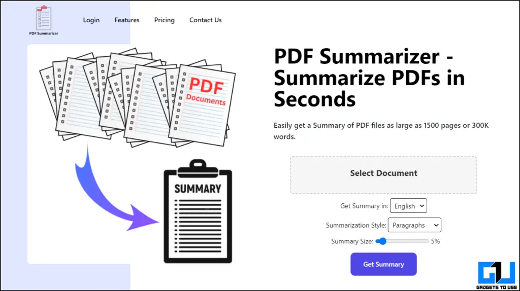 pdf summarizer is one of the best AI tools for generating summaries of given pdf.