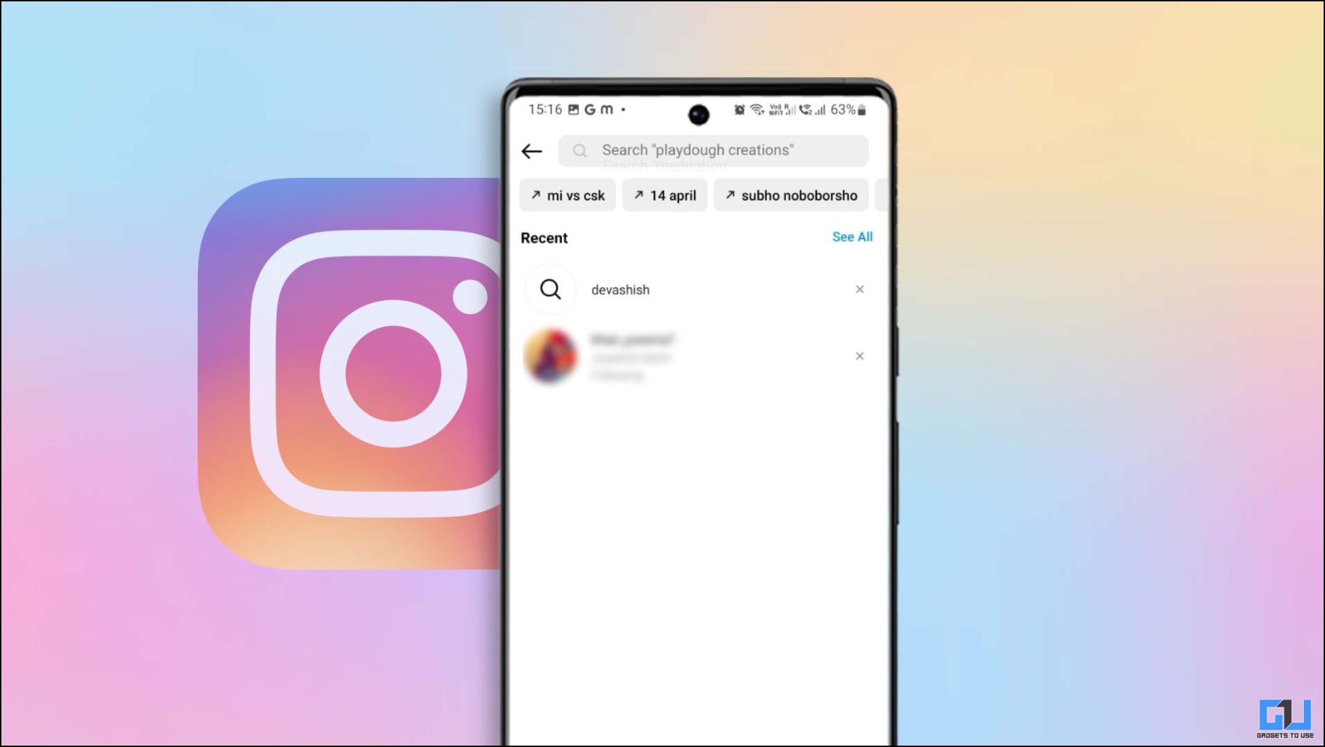Search contact on Instagram using number