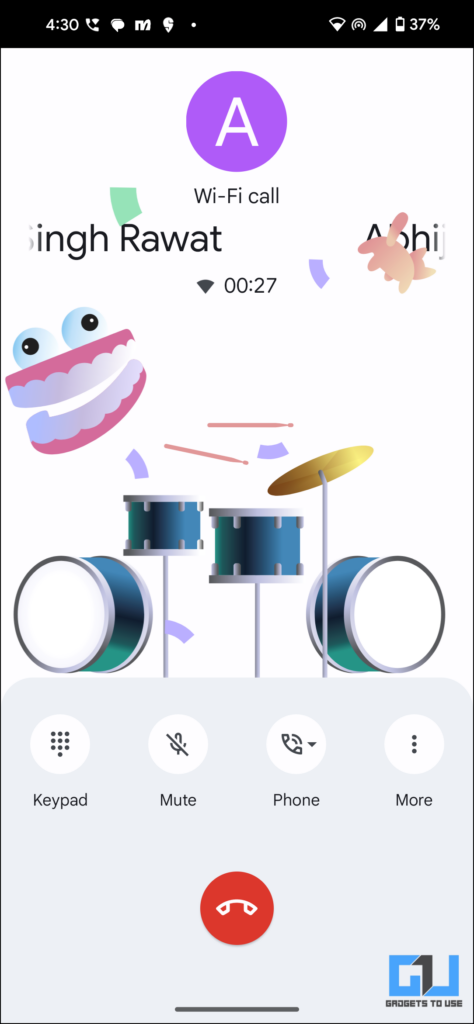 Much like TV shows, the drum-roll audio emoji drops the beat in the call.