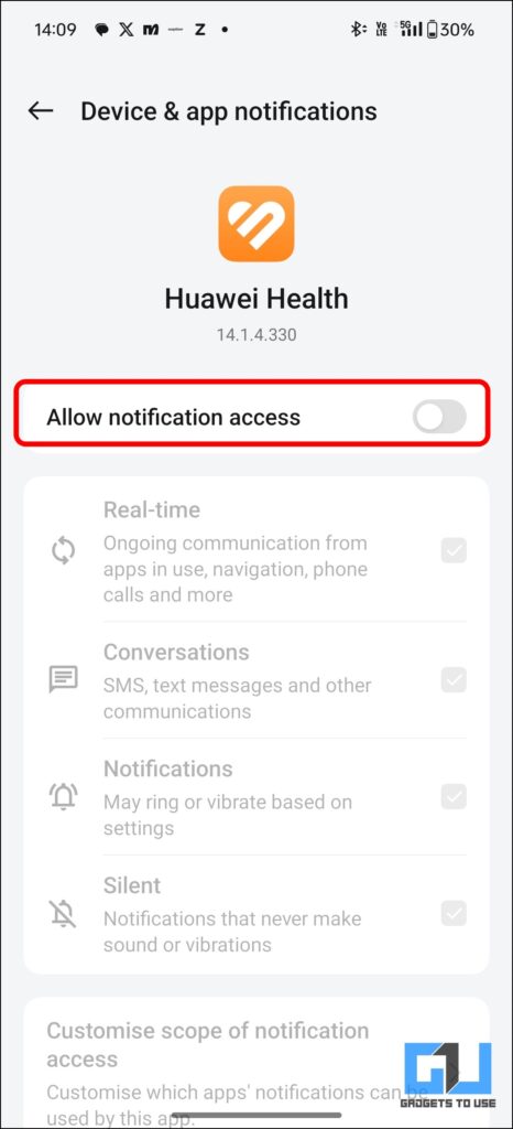 Huawei Health App Notifications