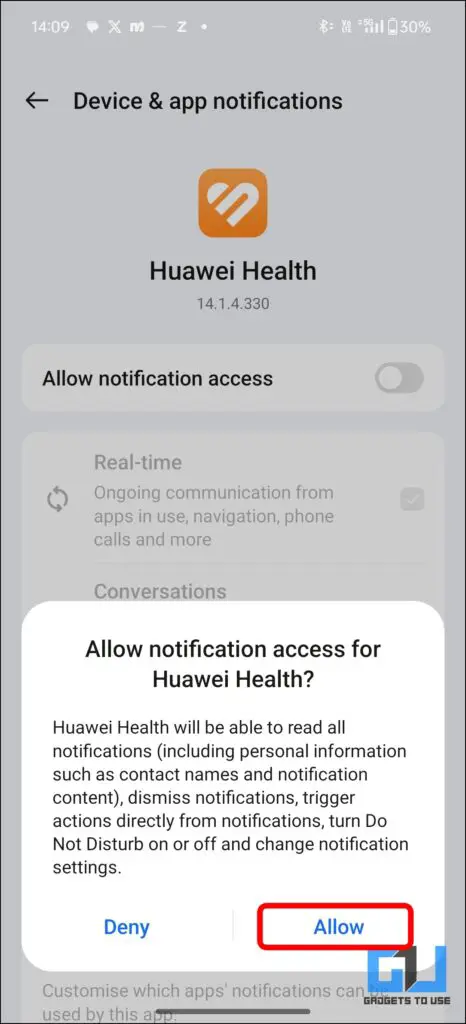 Huawei Health Three Dots Allow Restrictions 2