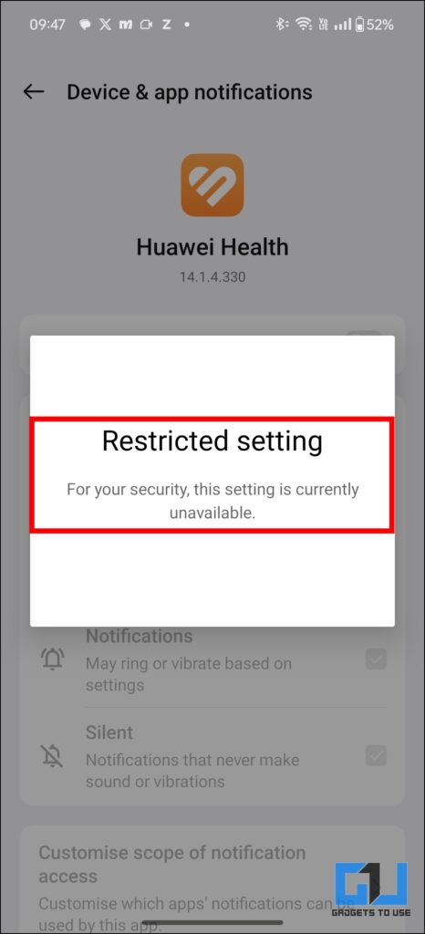 Restricted App Notif Huawei