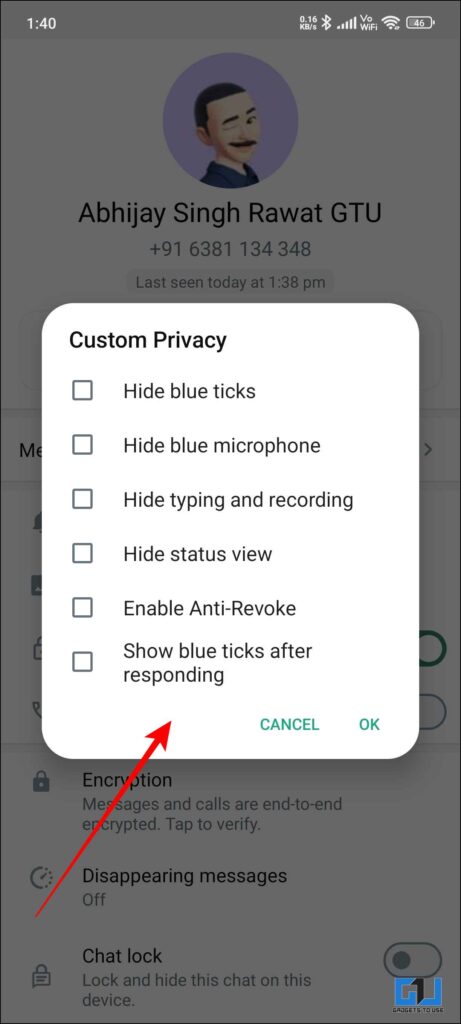 Custom Privacy Options