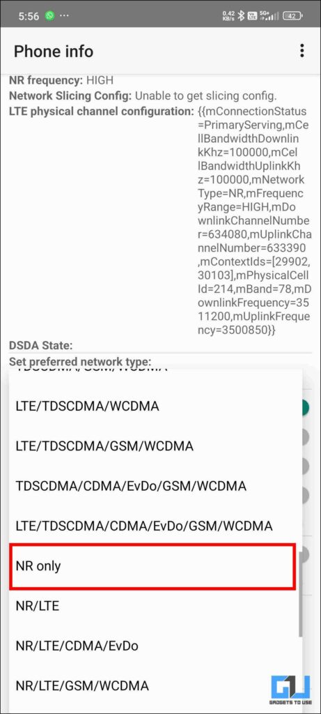 Option to choose from preferred network