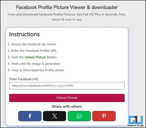 Fb profile picture viewer and downloader home