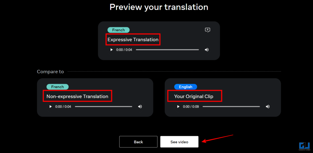 different iterations of the audio