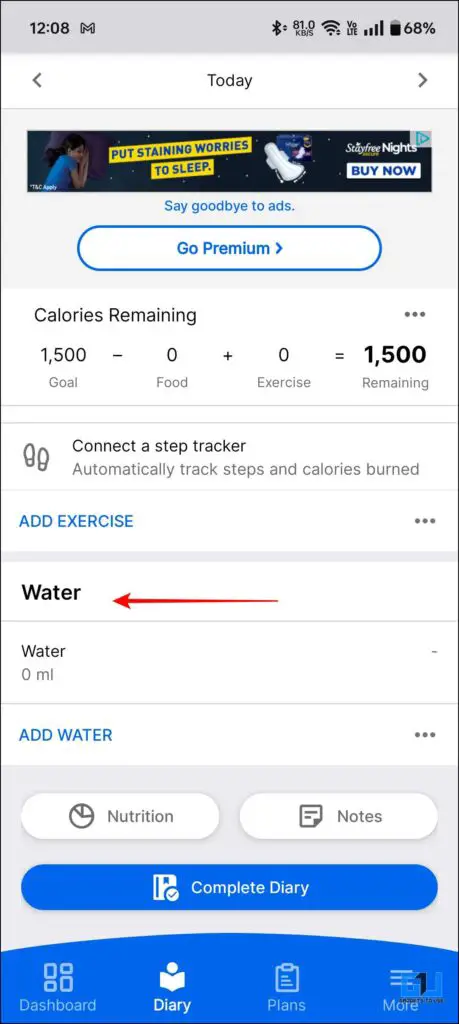 Water-Intake-Fitnesspal