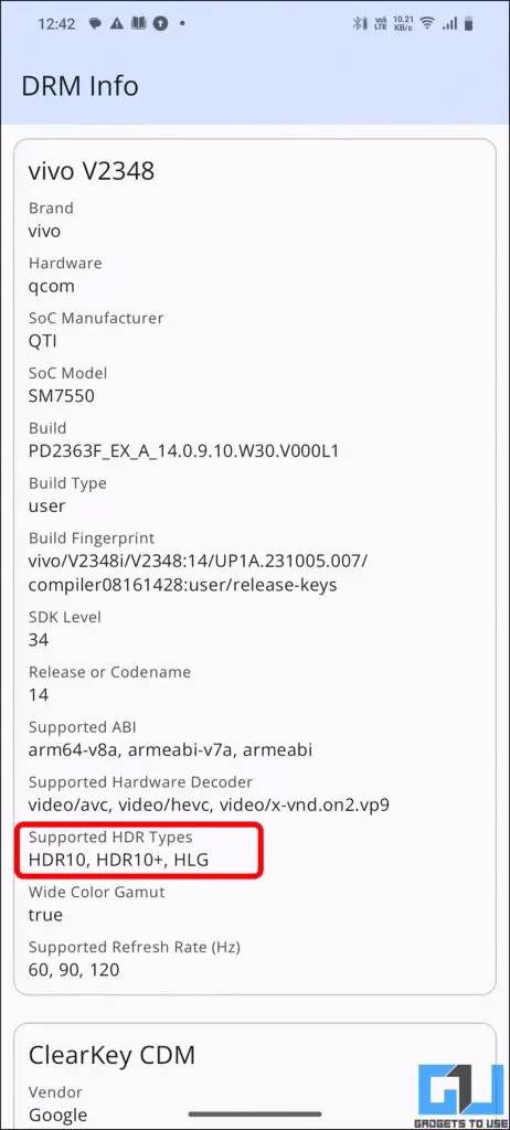 DRM Info HDR Check