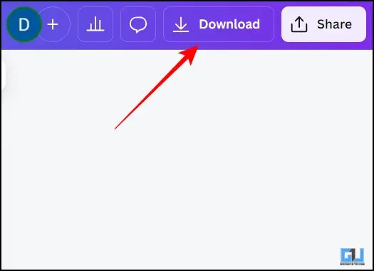 Opção de download do Canva