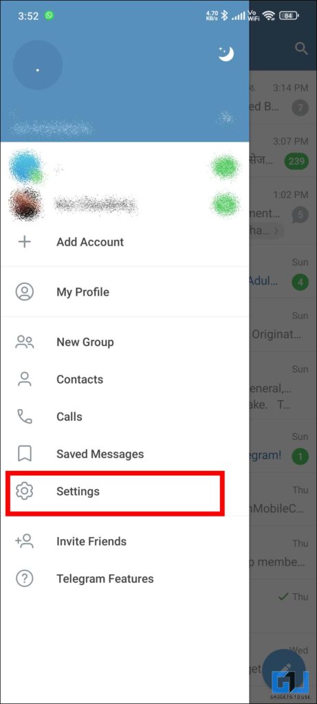 Settings Option Android