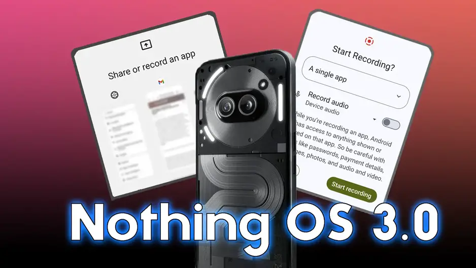 partial screen recordings/sharing on Nothing OS 3.0