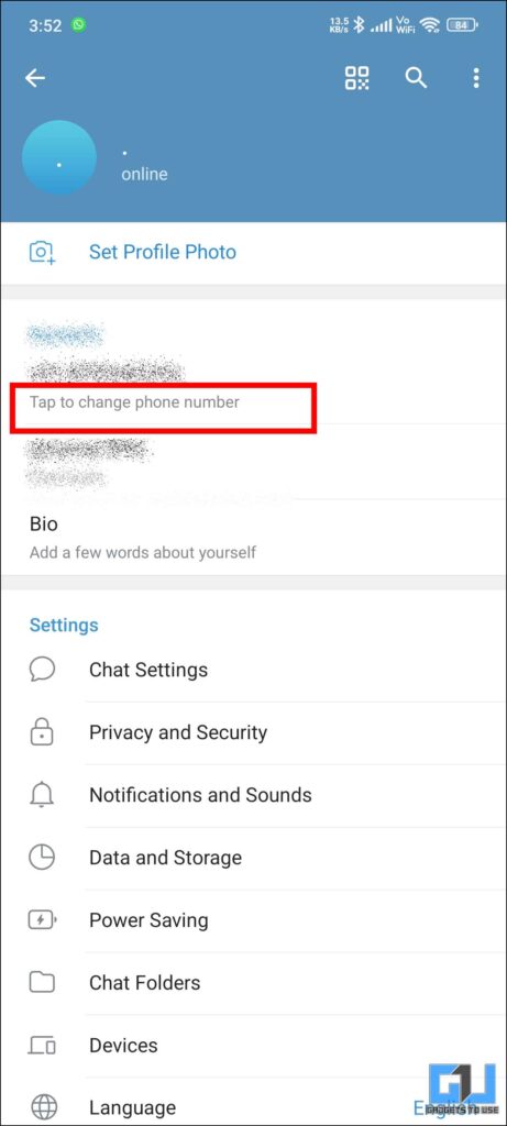 tap to change in Android