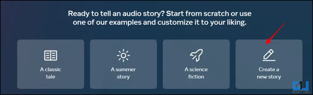 Preset Audio and create your own story