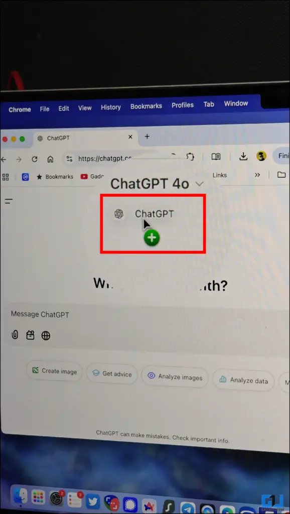 Перетягніть піктограму ChatGPT