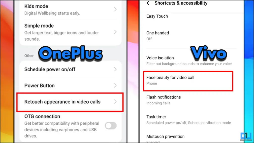 Como ativar o retoque de aparência em videochamadas em telefones Oppo e OnePlus