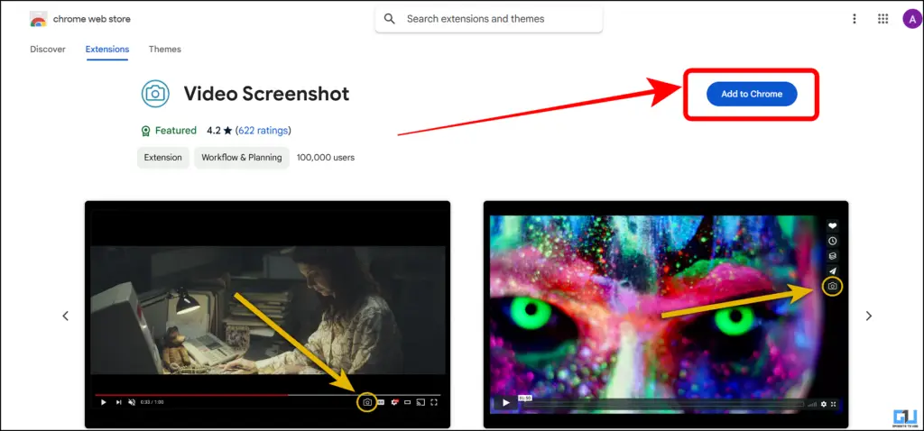 Video Screenshot extension