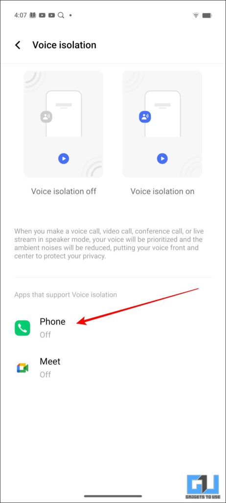 Voice Isolation On Vivo Off