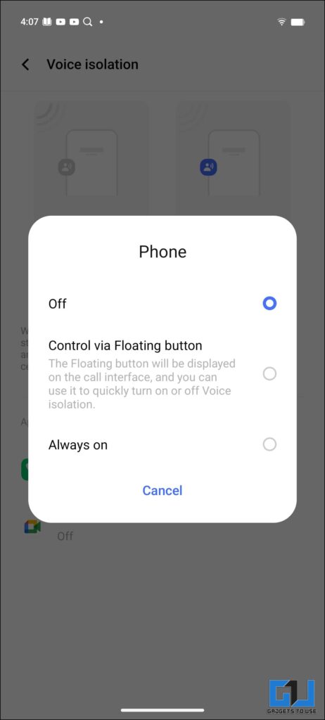 Voice Isolation On Vivo Off 2