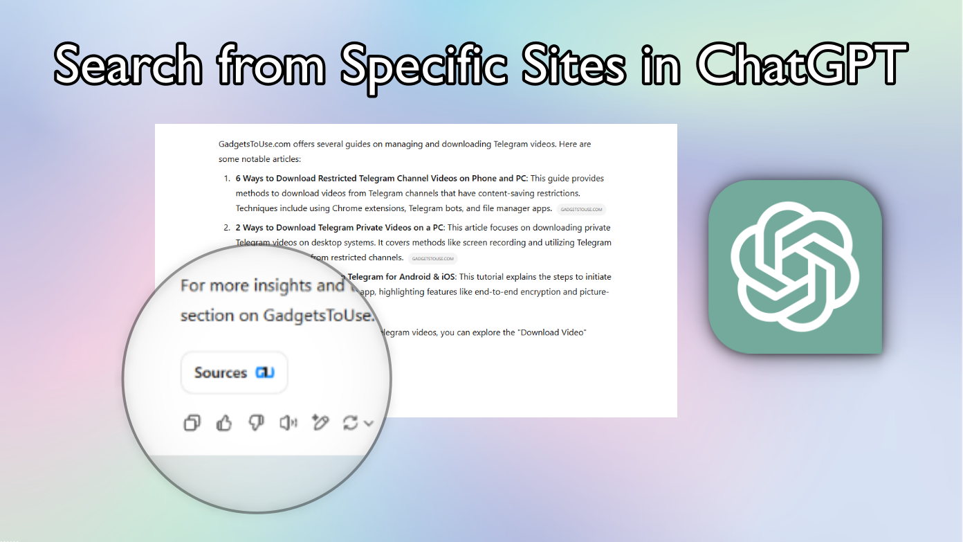 Search from Specific Site in ChatGPT