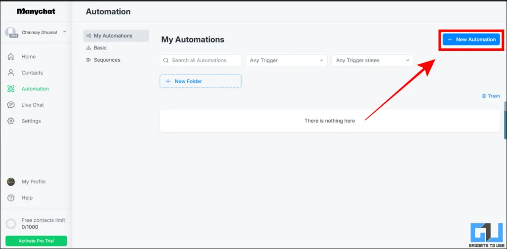 select new automation