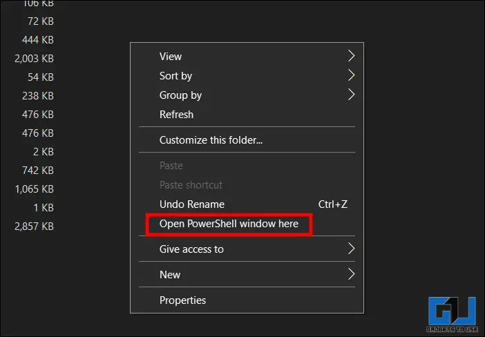 open powershell window