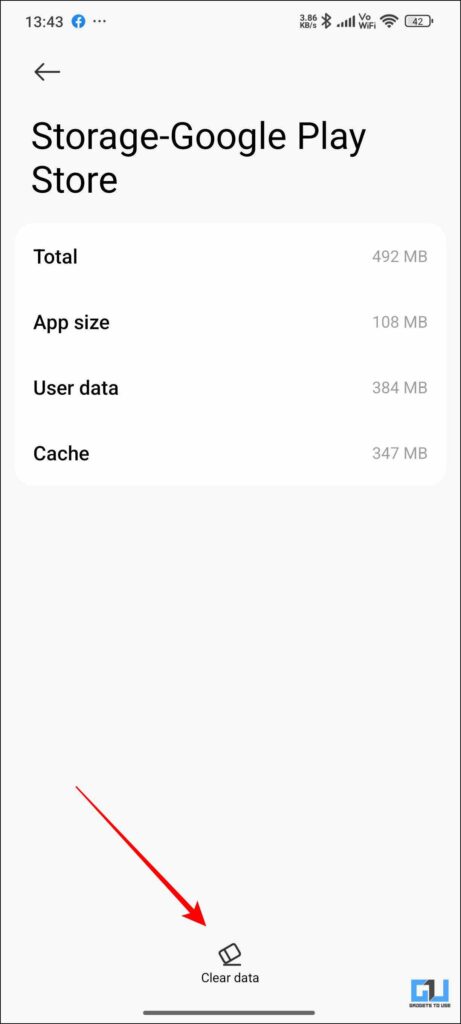 Clear data settings