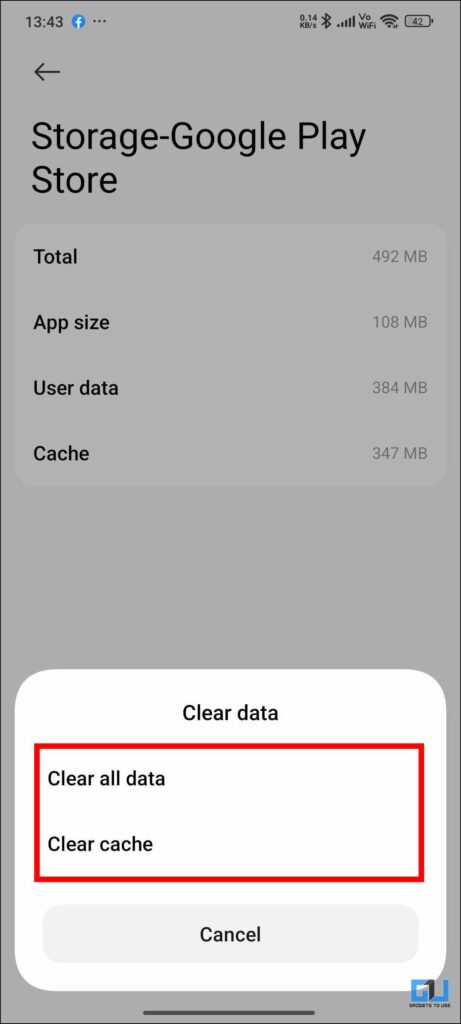 Clear all data