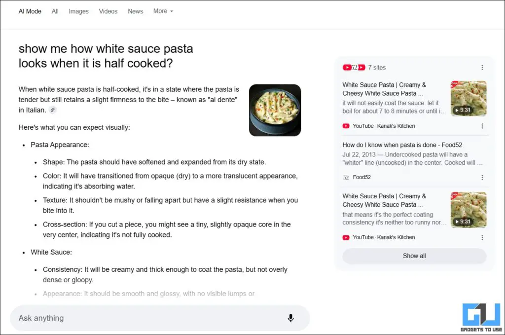 Contextual responses in Google Search AI Mode