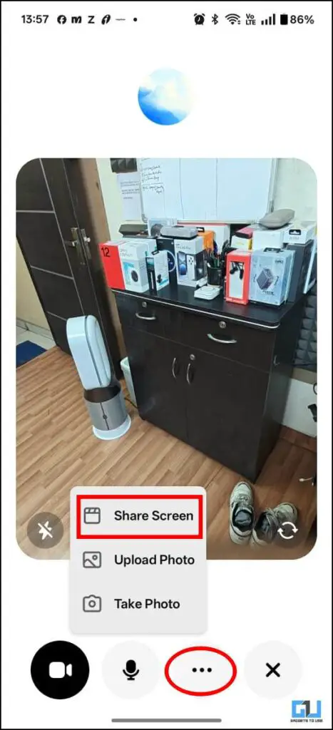 Share screen options in chatgpt