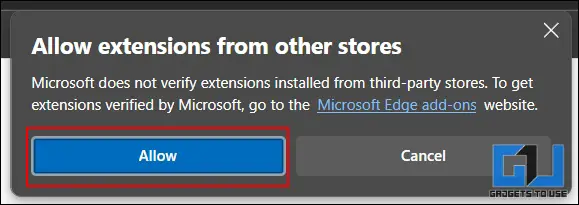 Allow edge warnings