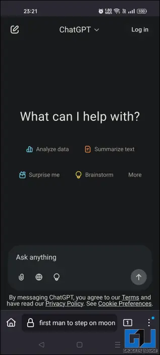 Chatgpt in Firefox phone