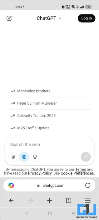 chatgpt on Edge phone