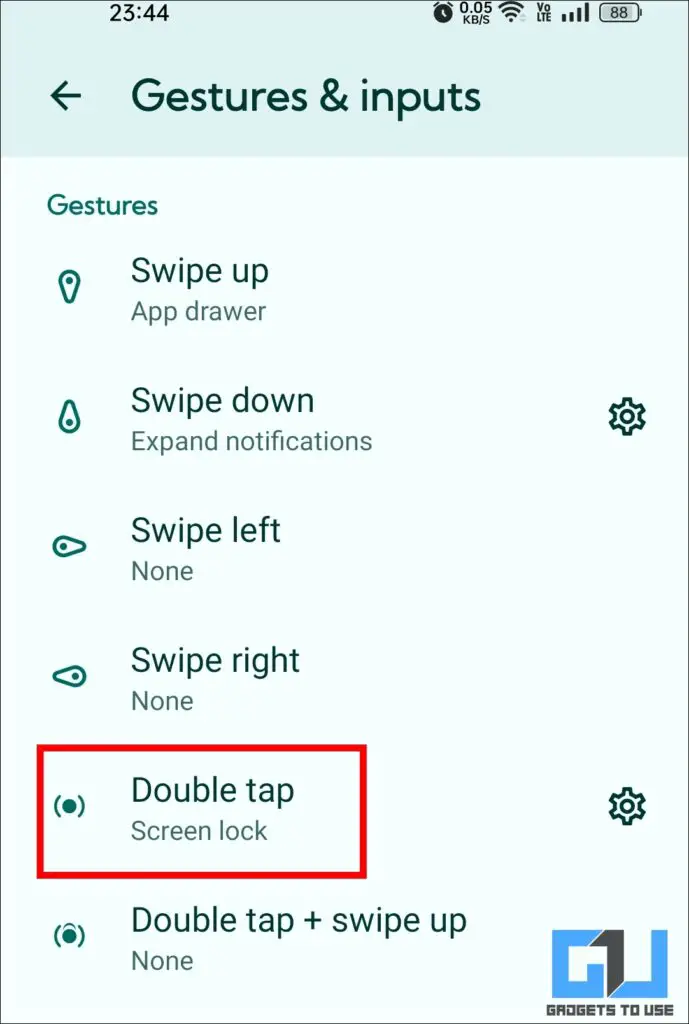 configure double tap gesture in nova launcher